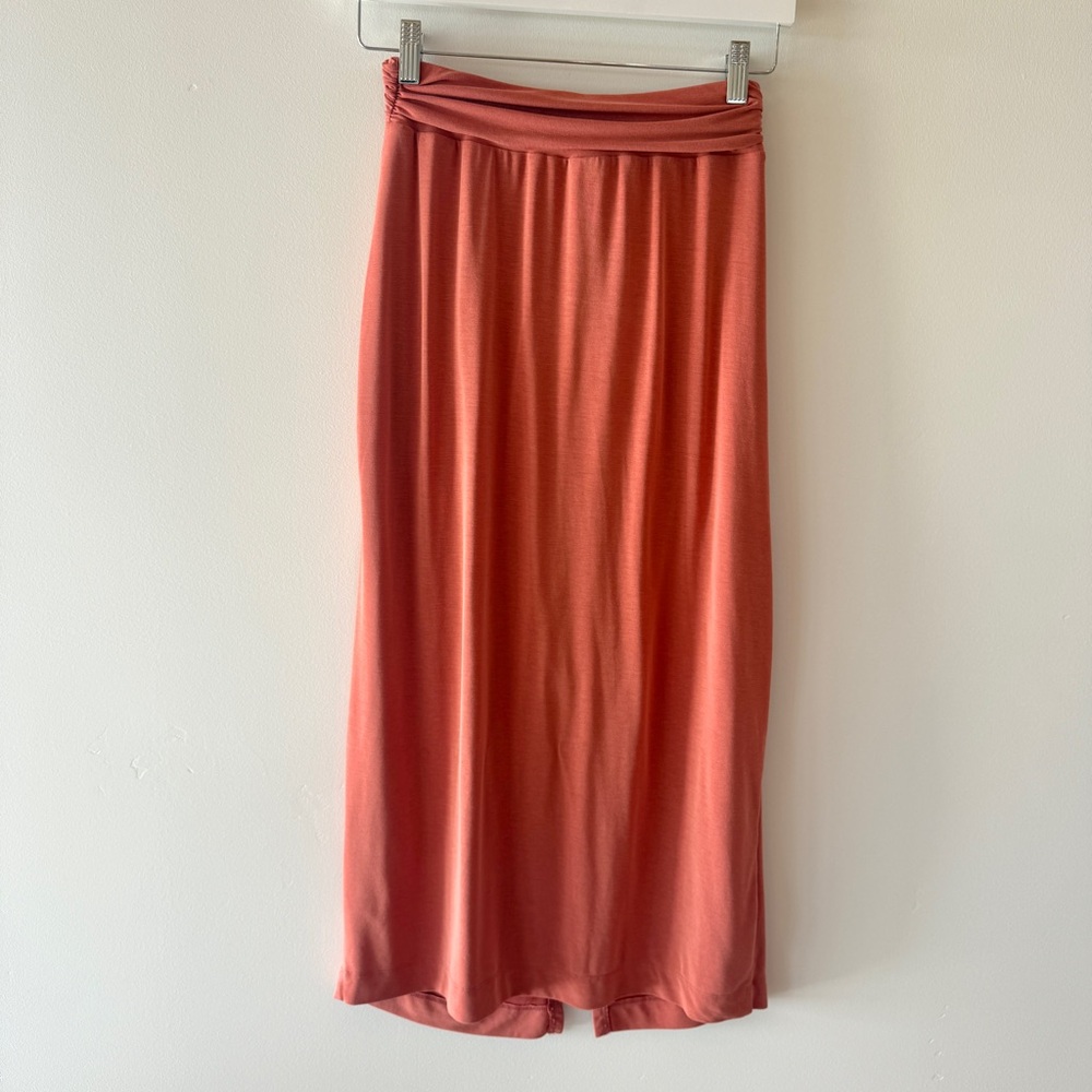 Anthropologie Junie Twist Front Midi Skirt | Terracotta Rust Orange | Womens XS - Picture 7 of 9